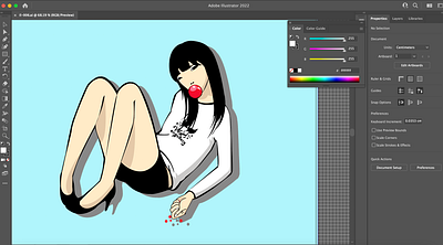 Bubble Gum Girl graphic design illustration