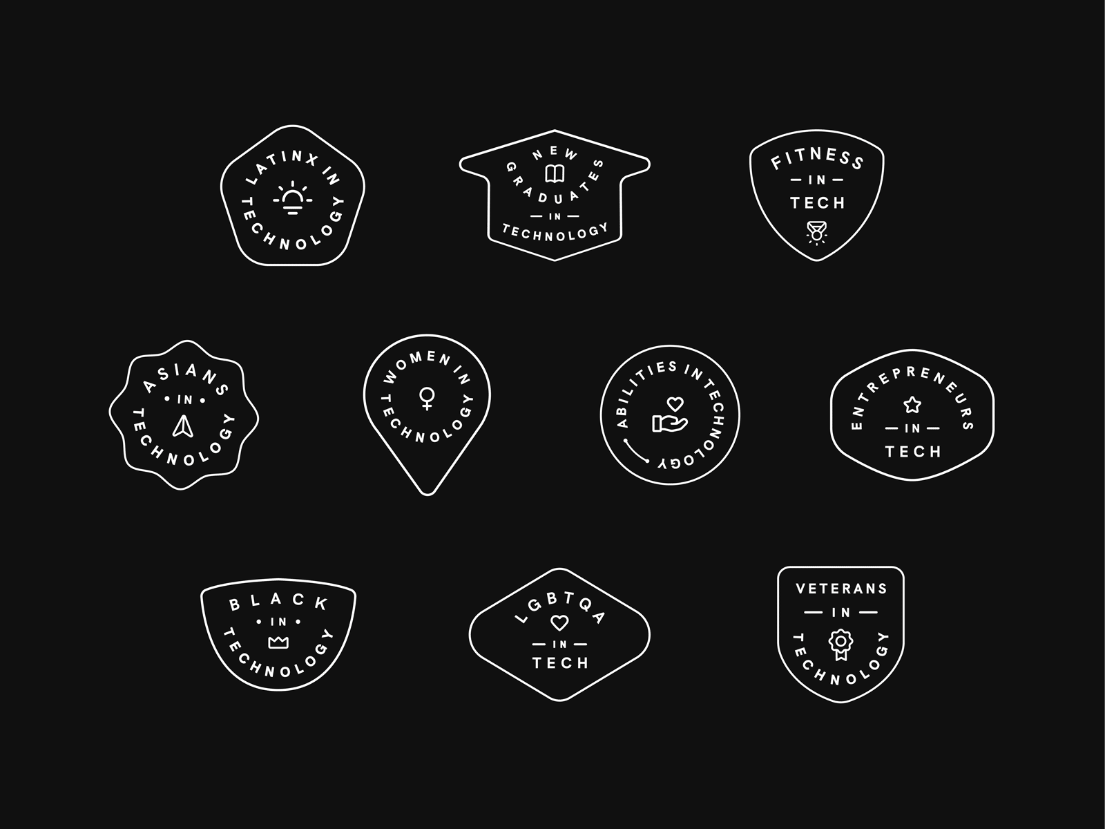 GoDaddy ERGs Logo Badges badge brand identity branding graphic logo logo design logomark logomarks visual