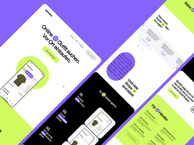 BLVRD Landingpage Rebranding Concept | Fashion App app landing page clean design fashion app fashion landing page green landing page landingpage map light theme minimal purple section typography ui ui design ux ux design web web design website