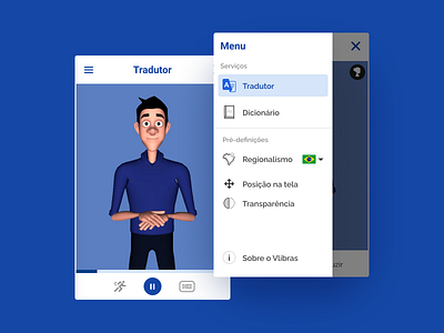 Libras widget and app design desktop ui ux