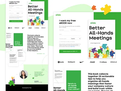 Slido LP // I want my free eBOOK now / design ebook landingpage ui userinterface web webdesign website
