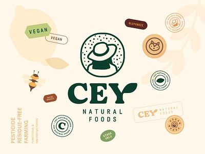 Branding & Packaging Design for Cey Natural Foods 🌿 3d branding chips emblem fb food green leaf logo logotype natural nutrition organic packaging packaging design quinoa snack vegan