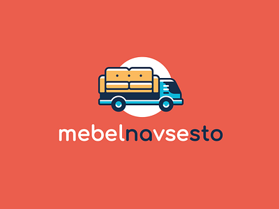 Mebelnavsesto 100 brand branding car design font furniture identity illustration letter logo logotype manufacturer mebel shop sofa store truck