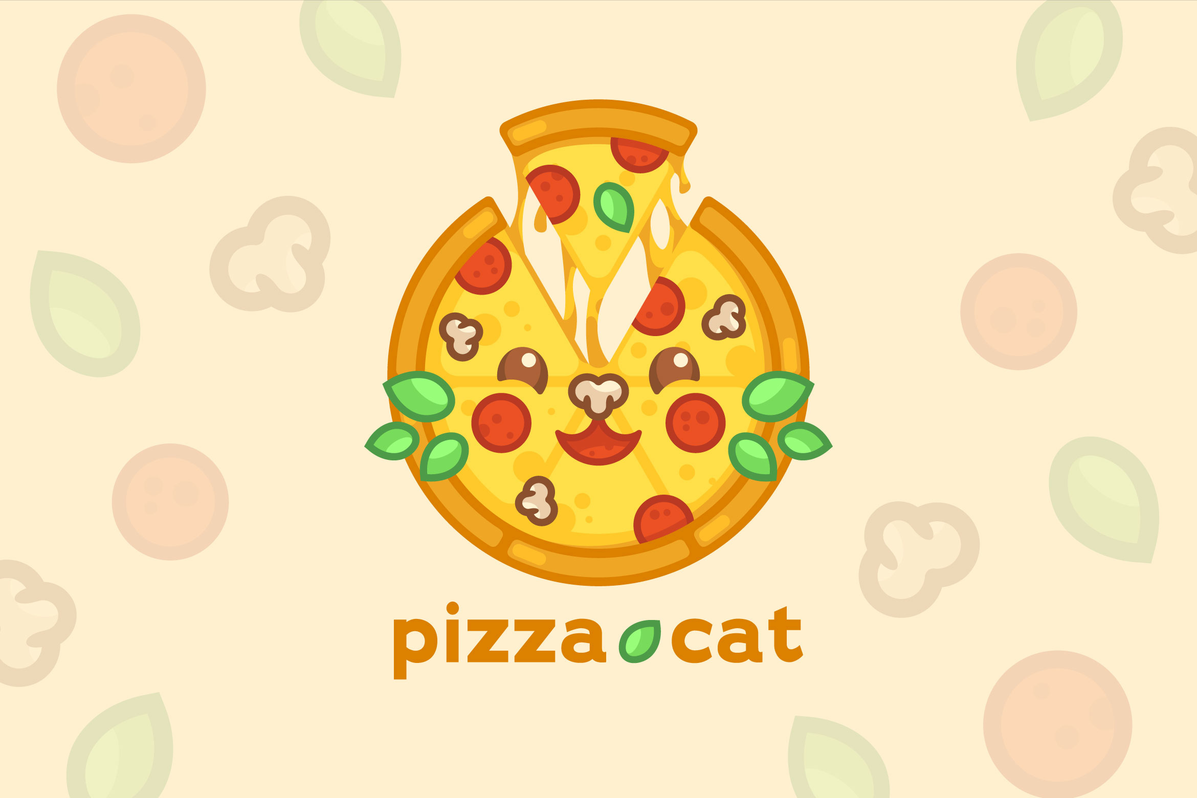 Pizza Cat Logo branding graphic design koshutrina logo merkulove vector