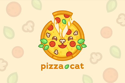 Pizza Cat Logo branding graphic design koshutrina logo merkulove vector