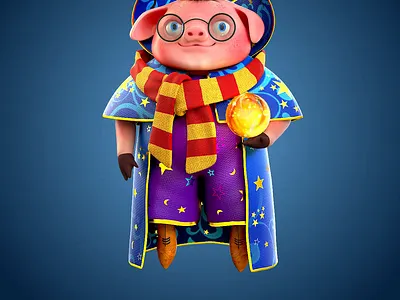 Character design animation Piggy Potter animation character animation character art character design gambling art gambling design game art game design motion design motion graphics piggy design piggy symbol slot animation slot design slot symbol animation symbol animation