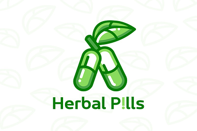 Herbal Pills Logo branding graphic design herbal logo merkulove pharmacy pills vector