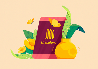 Brazilero 2d animation brazilero design flowers illustration logo phone ui