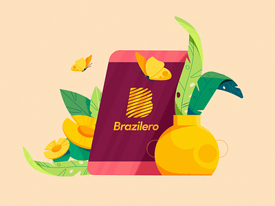 Brazilero 2d animation brazilero design flowers illustration logo phone ui