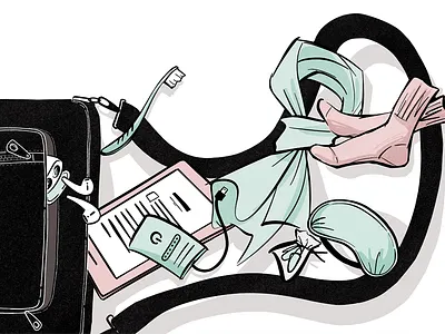 Carry On Items for Tourlane color creative design digital illustration drawing editorial editorial illustration illustration illustrator illustrator art photoshop print design procreate tourlane