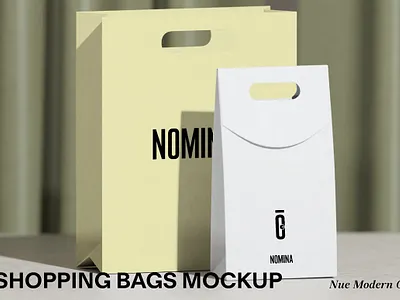 NMC - 04 Shopping bags mockup clean interior design label minimalist mockup modern neutral packaging design packaging mockup shopping bag mockup