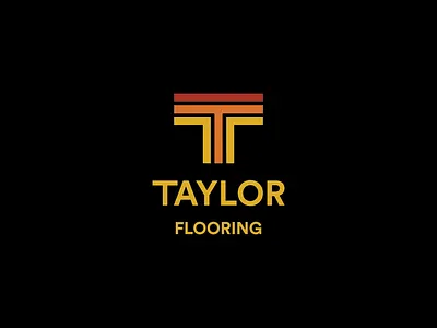 Taylor Flooring Branding branding clean lines construction logo flooring contractor graphic design logo logo design monogram logo retro colors t warm colors