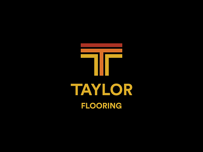 Taylor Flooring Branding branding clean lines construction logo flooring contractor graphic design logo logo design monogram logo retro colors t warm colors