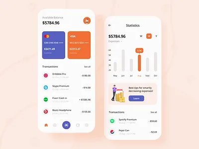 Wallet App UI Design app app animation app design app designer banking chart cryptocurrency design e wallet ewallet finance fintech mobile mobile app mobile ui money money transfer ui ui animation wallet