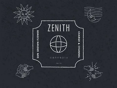 Zenith Cannabis Label Layout brandidentity branding cannabis branding cannabis design cannabis logo cannabis packaging illustration label design label packaging package design vintage design
