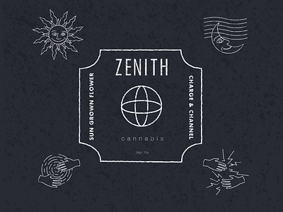 Zenith Cannabis Label Layout brandidentity branding cannabis branding cannabis design cannabis logo cannabis packaging illustration label design label packaging package design vintage design