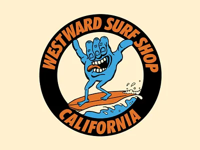 Screaming Shaka apparel art badge badge design branding design hand hangloose illustration logo merch design mouth nostalgia rad shaka skateboarding surf surf art surfboard wave