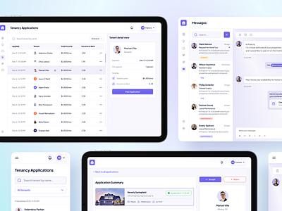 Estatery - Tenancy Applications and Message apartment app applicant business chat dashboard design house message minimal mobile modern property real estate rent table tenancy ui ux website