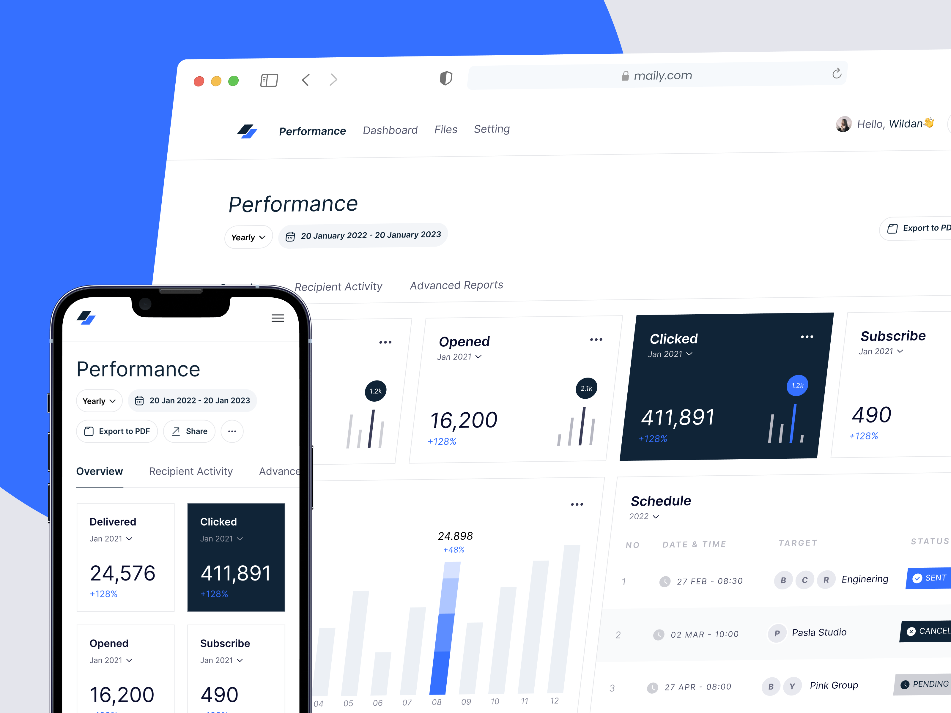 MailTzy - Email Marketing Dashboard analytic analytics business chart company dashboard dashboard responsive desktop email email creator email dashboard export filter graph mail marketing mobile performance responsive table