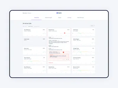 TalkIQ ai dashboard maching learning product design ui ux visual design web application
