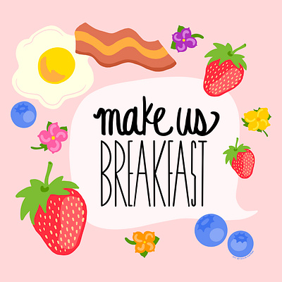 Breakfast bacon berries branding breakfast design eggs flowers fruit graphic design illustration mockups procreate social media typography vector