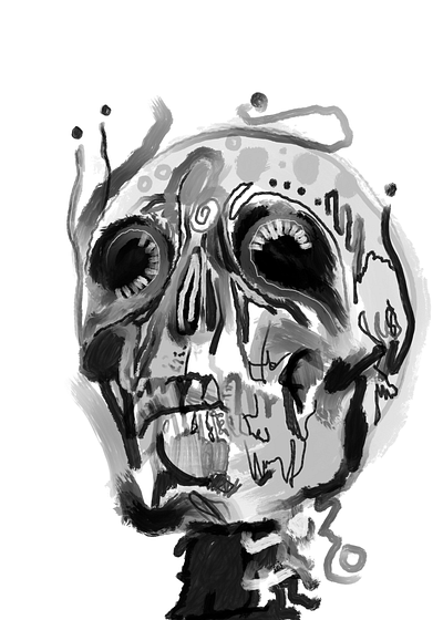 Digital Skull Drawing art digital art illustration procreate