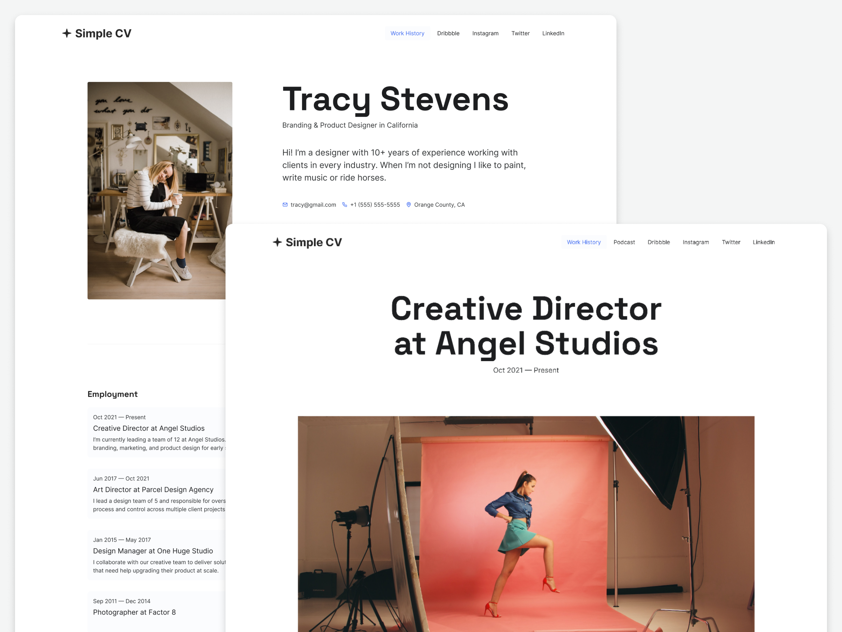 Example of Webflow CV/Resume Template | Simple CV