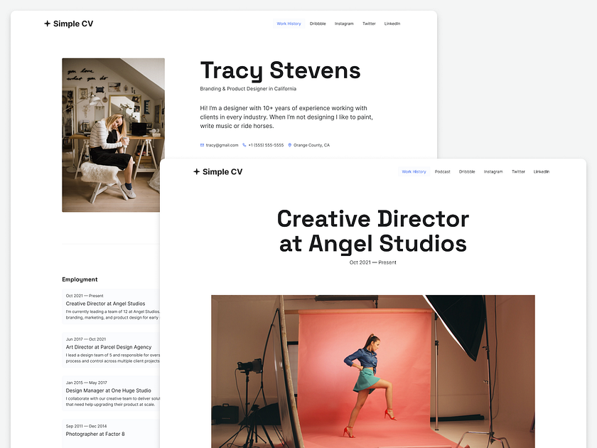 Browse thousands of Simple Cv images for design inspiration | Dribbble