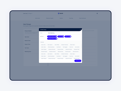 TalkIQ ai dashboard product design settings ui ux visual design web application