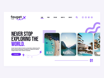 Travel Website landing page design explore home page interface landing page minimal tourism travel travel agency travel landing page travel website travelling ui ui design web design webdesign website design