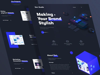 Dot Studio- Creative agency website agency landingpage agency website creative agency creative deisgn dark mode design design agency development agency inspiration modern design studio ui ui design uidesign uiux web website website deisgn