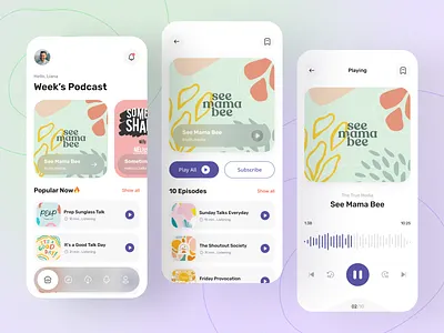 Podcast Mobile App app app design app ui app ui design design podcast podcast app podcast app design podcast mobile app uihut visual visual design