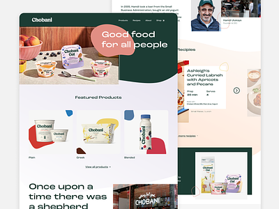 Chobani chobani design dtc food graphic design ui ux web design