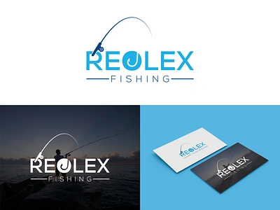 Reolex Fishing Logo Design - Fishing Logo branding fish fisherman fishes fishing illustration fishing logo fishing rod fishing t shirt fly fishing logo hook hook logo hunting hunting logo icon logotype outdoor logo outdoors rod trout trout logo