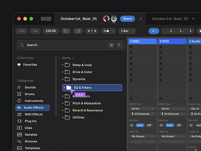 Live Collaboration | Ableton Live ableton app application audio collaboration daw figma interface music product design ui ux web