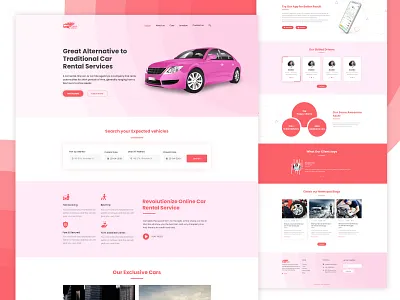 Taxi Complete Website Template car taxi ui website template