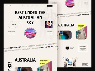 Travel Agency website ; landing page booking fawaz figma header landing page latest minimal popular tourism travel travel agency travel website traveling trip trip planner ui vacation web page web3 website design