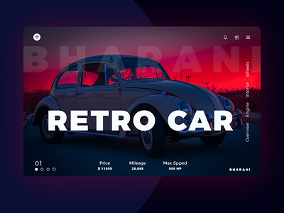 Retro Car Resell Concept car dark design figma landing page logo old old car price resell retro car speed theam transparent ui ui design ux web web page website