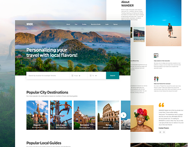 WNDR Travel Website airbnb design guide inspiration interface landing page listing travel ui ux website