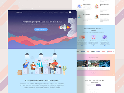 Data management and analysis website landing page colorful data data management design hibernating data illustration landing page minimal pastel colors ui user experience user interface ux website