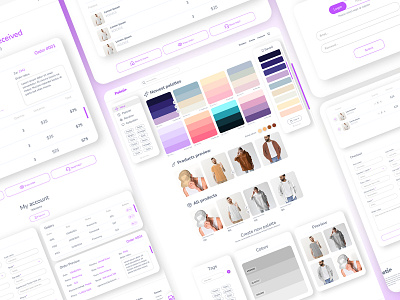 Color Palette Shop - Ecommerce branding design illustration landing landing page purple ui ux website white