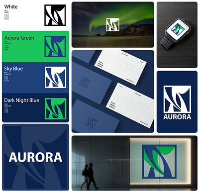 Aurora Logo Concept Design art design illustrator logo mockup vector