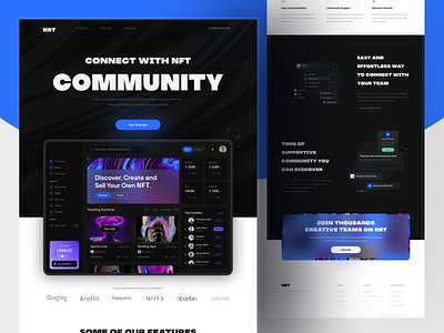 Community Website Design ai clean community website crypto dark dashboard landing page modern nft nft community nft ui saas team ui ux web web design web3 website website design