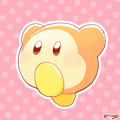 Waddle Dee aesthetic anime cute digital illustration kirby manga pfp waddle dee