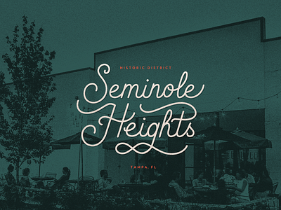 Monoweight Lettering - Seminole Heights custom lettering design lettering monoweight script script lettering tampa tampa designer typography vector