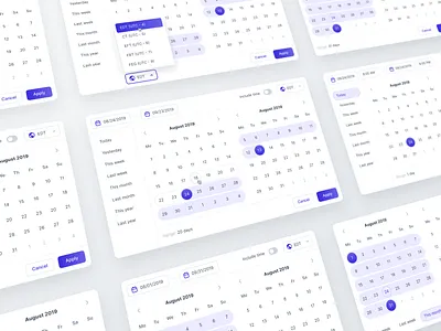 Leverege Design System: Date Range Pickers components date design figma library picker range system time ui ux