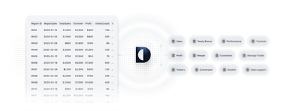 Metadata Management Features ilustration ui web