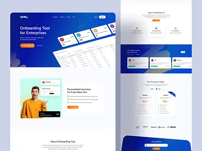 SaaS Landing Page app landing page clean landing page design creative web design landing page design minimal web design mobile responsive design modern landing page design onboarding tool product landing page saas saas landing page uiroll web app uiux web designer web uiux website design