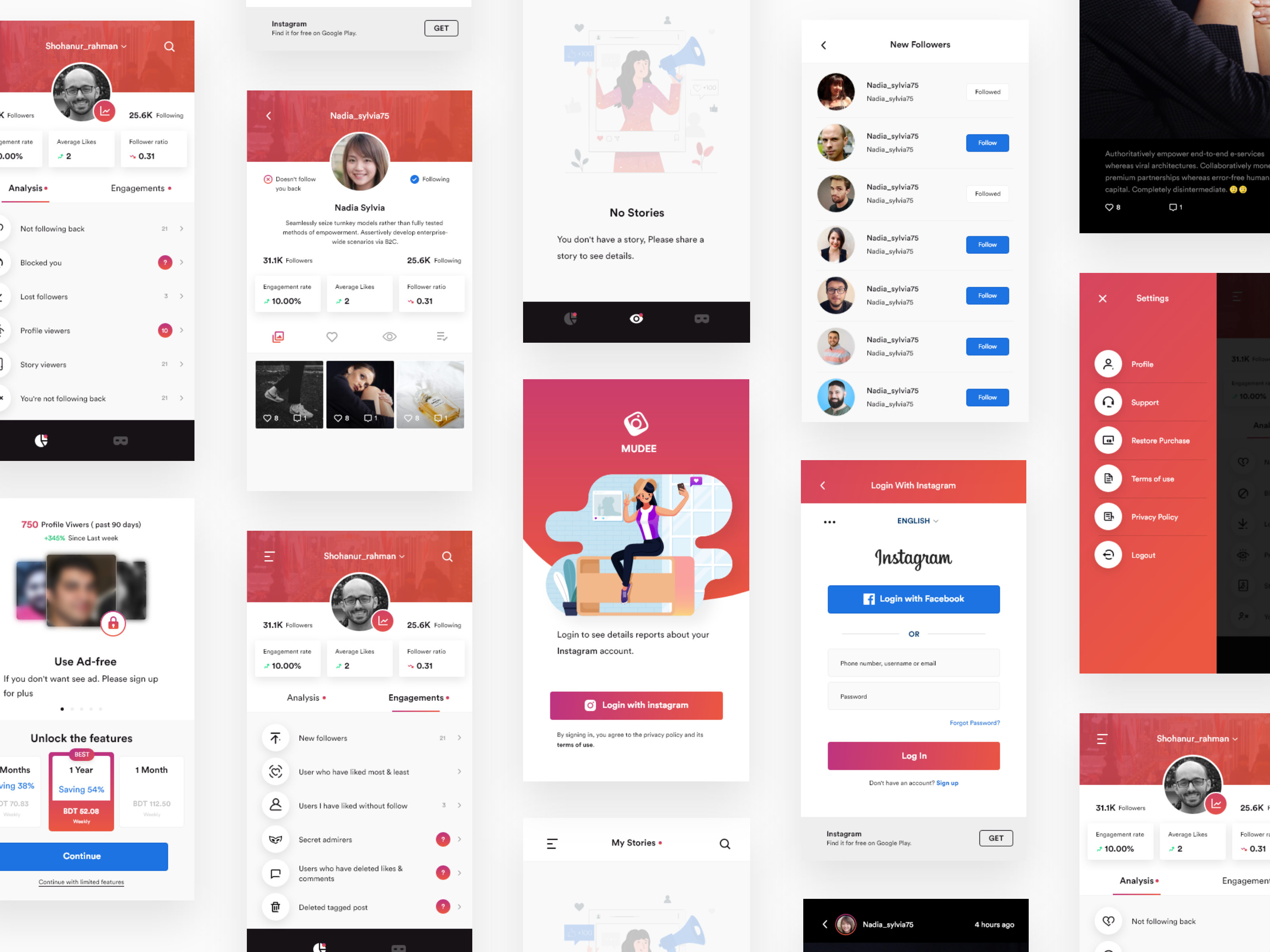 Example of Mobile App Design – (15 Screens)