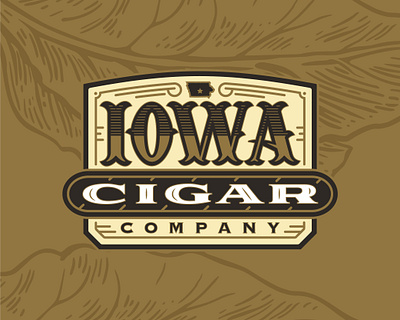 Iowa Cigar Co. branding cigar cigars company gold iowa monogram sign signage yellow